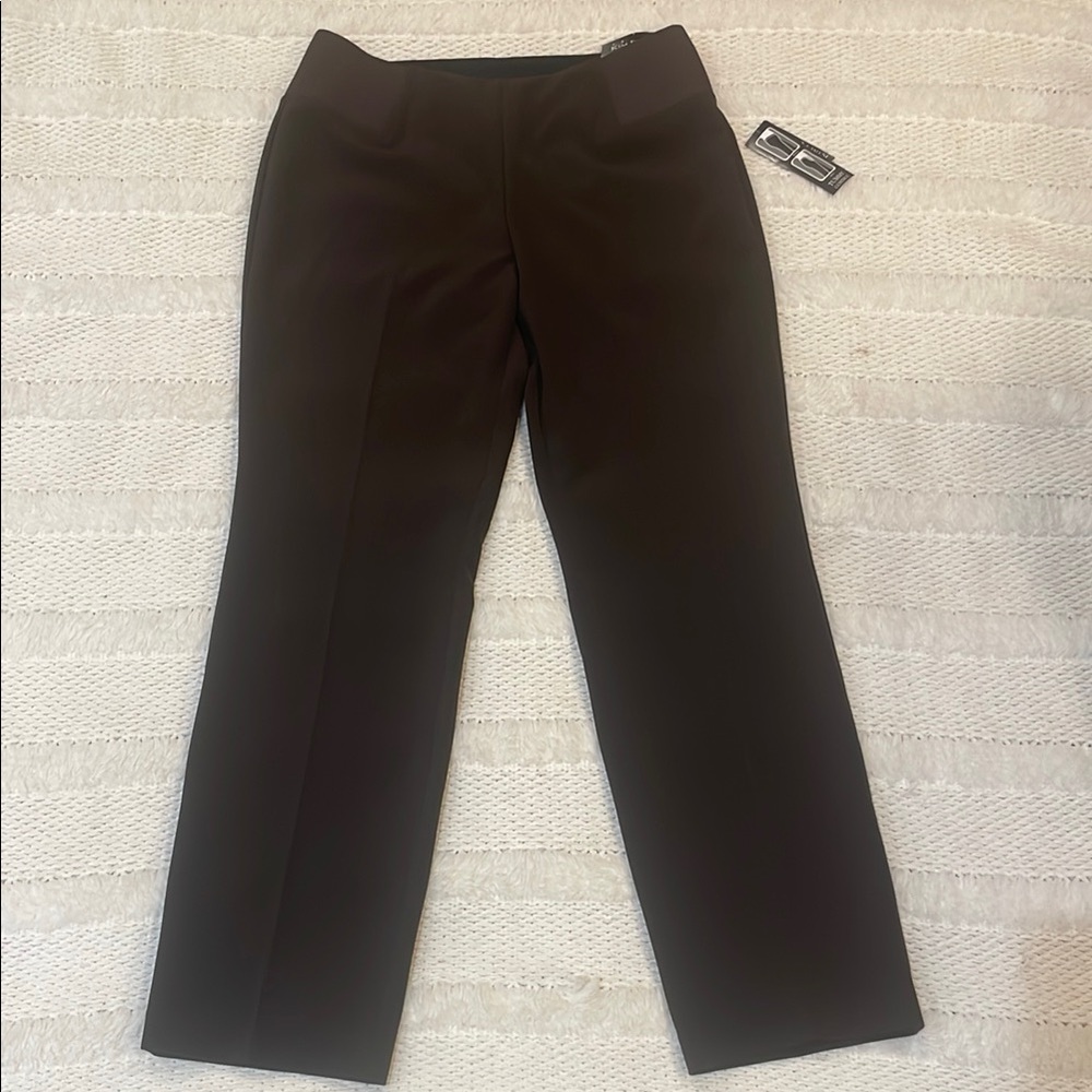 Kim Rogers high waisted tummy control casual Dress Pants coffee brown womens 12